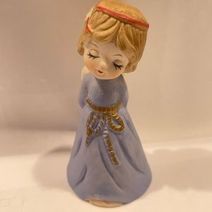 Vintage Jasco Merri Bells Porcelain Bashful Belle Angel Bell